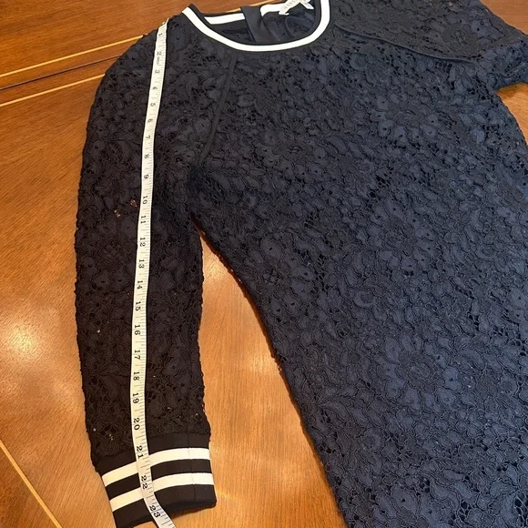 Veronica Beard Black Lace Zip-back Dress - Elegant Floral Lace Size S - Picture 9 of 13